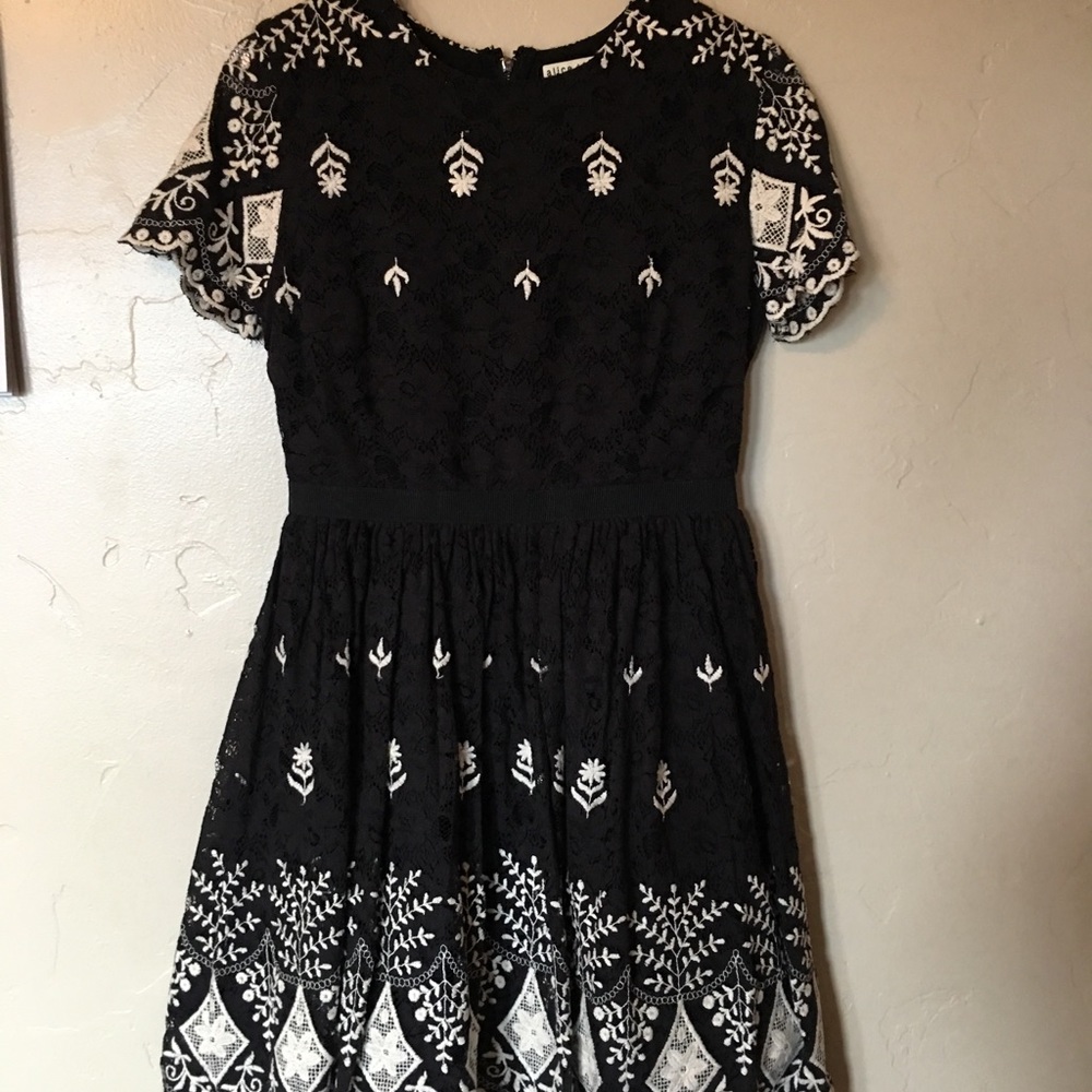 Cute Alice Olivia Cap Sleeve Lace Dress